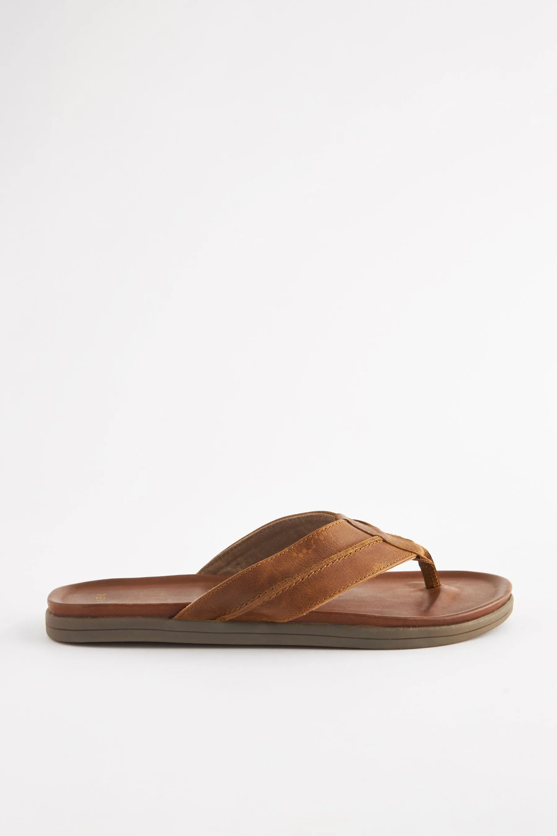 Marrone chiaro   - Sandali infradito in pelle
